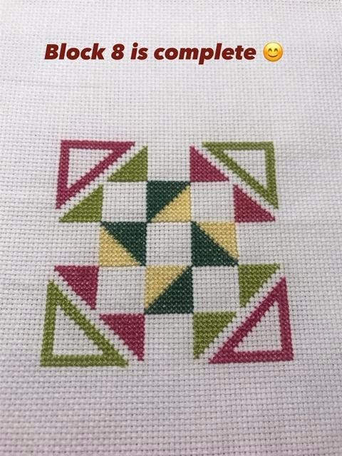 Whew !!! One more to go! Redbox rentals and a whole lot of audiobook listens have entertained me while I participated in this SAL Mystery Stitch