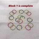 Happy Dance!  Block 1. Maybe now I can start stitching them in the order they were released.