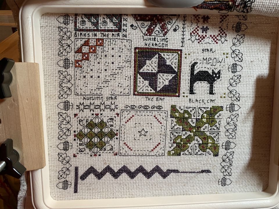 Working on Rosewood Manors Halloween Quilt Sampler