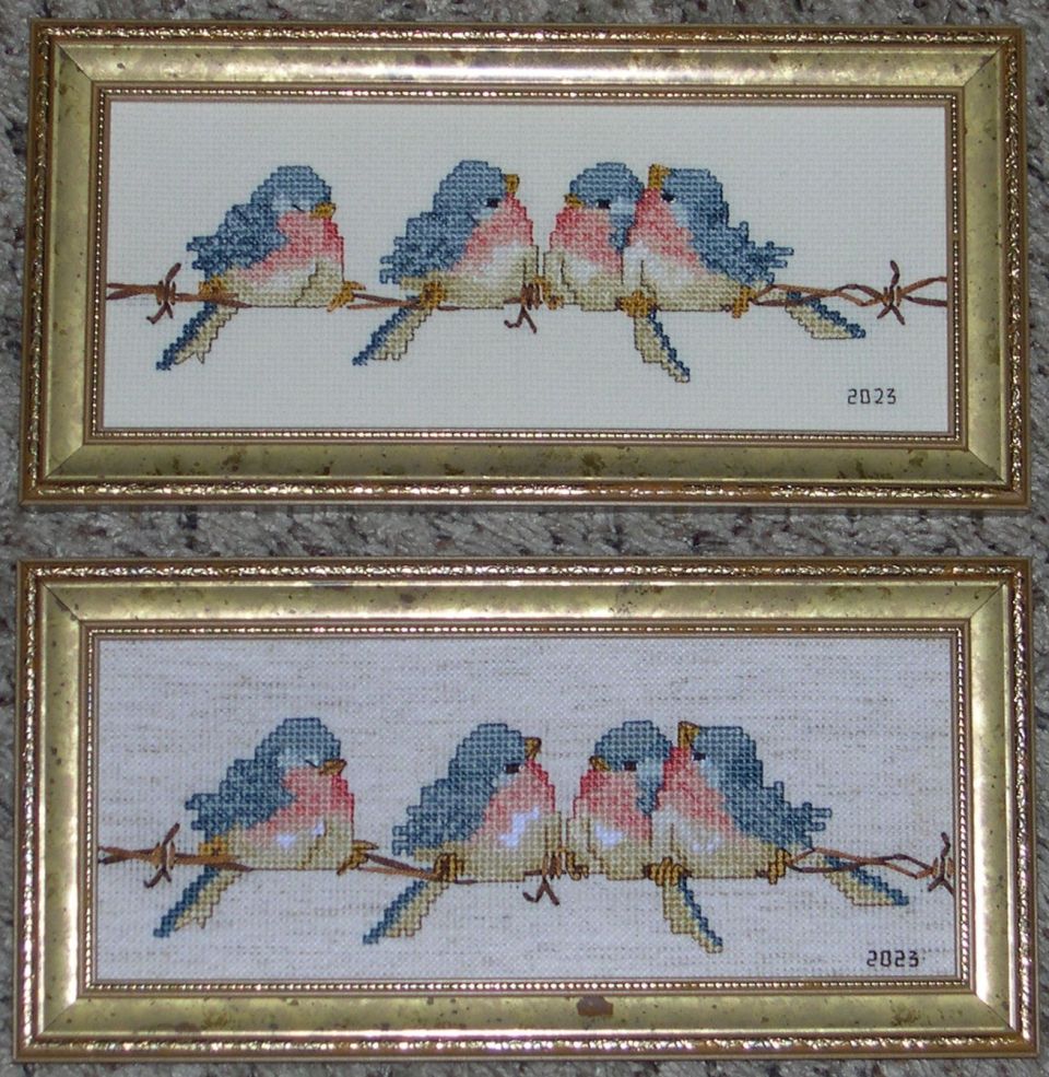 Four of a kind....a Stitch A Long with my BFF....I framed both using new frames from a Thrift store